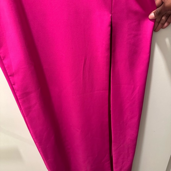 Aidan Mattox Pink Asymmetrical One-Shoulder Bodycon Gown - Picture 4 of 6